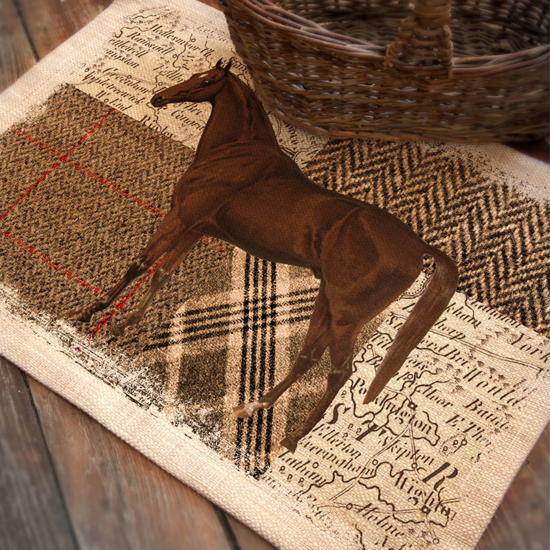 Heritage Lace Quarter Horse 14"X20" Placemats (Set Of 4), Natural Wayfair